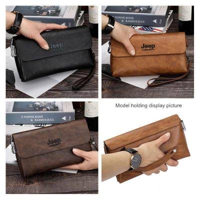 JEEP BULUO MENS LEATHER CLUTCH BAG