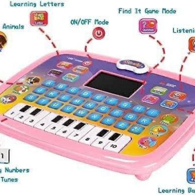 BATTERY-OPERATED KIDDIES EDUCATIONAL COMPUTER WITH DISPLAYED SCREEN AND LED LIGHT