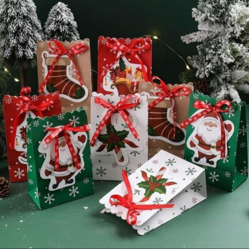 Christmas Gift Bag with ribbon
